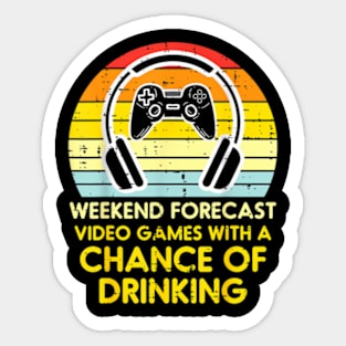 Weekend Forecast Video Games  Gaming Gamer Dad Men Sticker